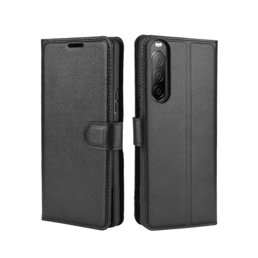 Litchi Skin Magnetic Leather Stand Case for Sony Xperia 10 II Wallet Card Holder Design Phone Case