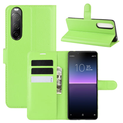 Litchi Skin Magnetic Leather Stand Case for Sony Xperia 10 II Wallet Card Holder Design Phone Case