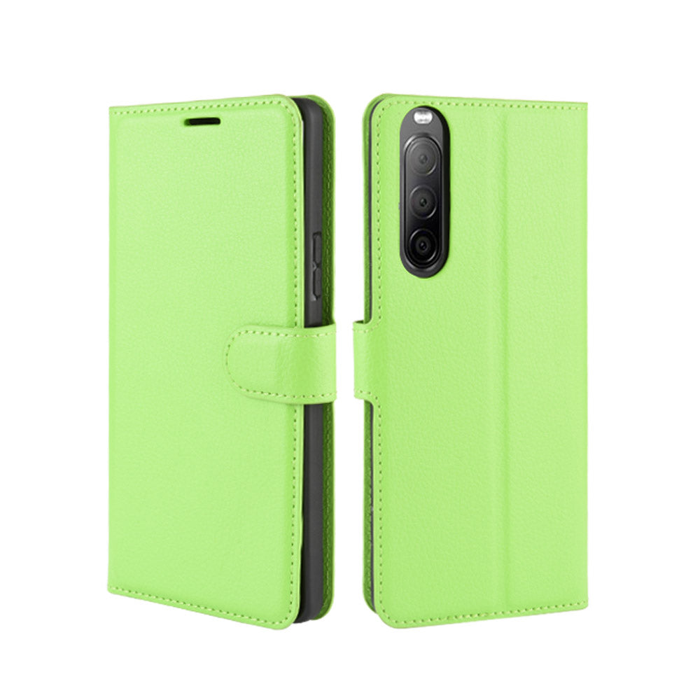 Litchi Skin Magnetic Leather Stand Case for Sony Xperia 10 II Wallet Card Holder Design Phone Case