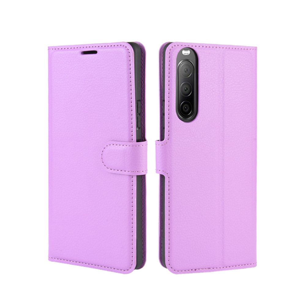 Litchi Skin Magnetic Leather Stand Case for Sony Xperia 10 II Wallet Card Holder Design Phone Case