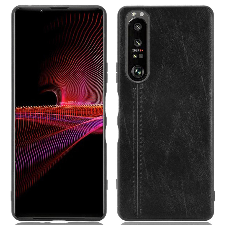 Litchi Texture PU Leather Coated PC Mobile Casing for Sony Sony Xperia 1 III 5G