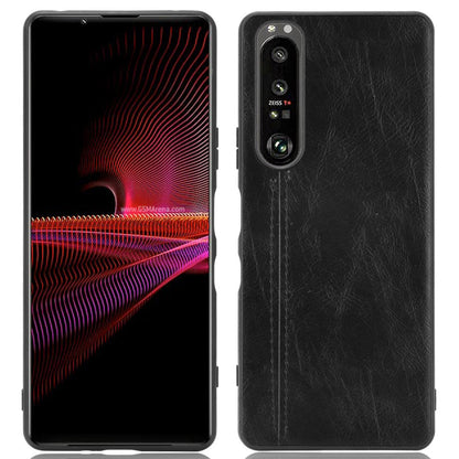 Litchi Texture PU Leather Coated PC Mobile Casing for Sony Sony Xperia 1 III 5G