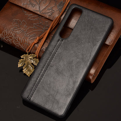 Litchi Texture PU Leather Coated PC Mobile Casing for Sony Sony Xperia 1 III 5G