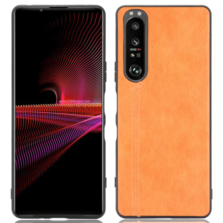 Litchi Texture PU Leather Coated PC Mobile Casing for Sony Sony Xperia 1 III 5G