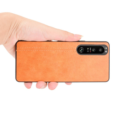Litchi Texture PU Leather Coated PC Mobile Casing for Sony Sony Xperia 1 III 5G