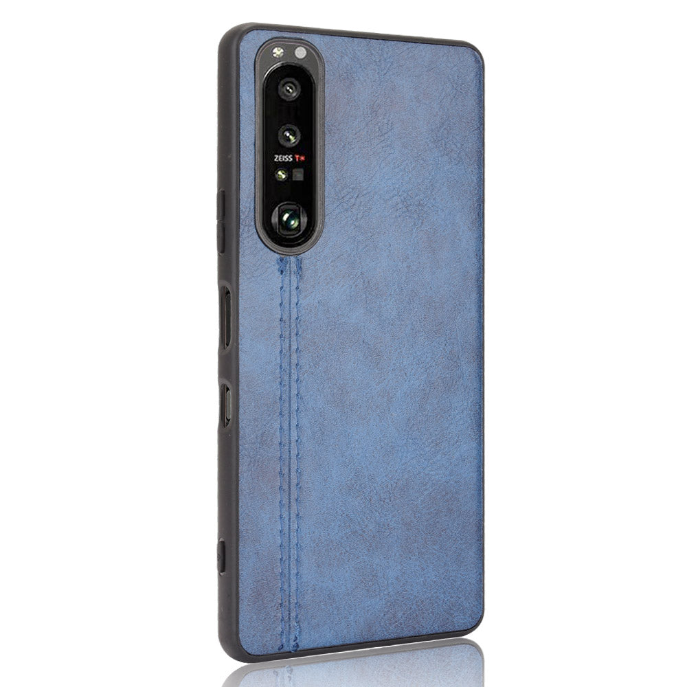 Litchi Texture PU Leather Coated PC Mobile Casing for Sony Sony Xperia 1 III 5G