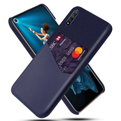 KSQ PC + PU + Cloth Hybrid Phone Back Shell Case with Card Slot for Huawei Honor 20/Honor 20S/nova 5T