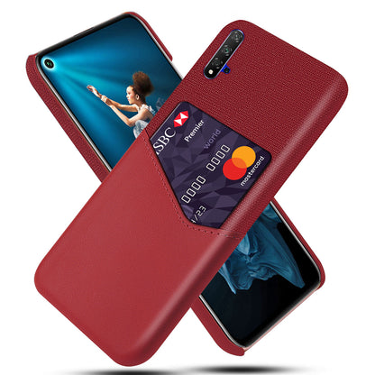 KSQ PC + PU + Cloth Hybrid Phone Back Shell Case with Card Slot for Huawei Honor 20/Honor 20S/nova 5T