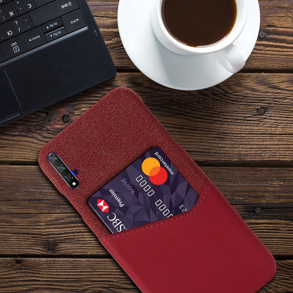 KSQ PC + PU + Cloth Hybrid Phone Back Shell Case with Card Slot for Huawei Honor 20/Honor 20S/nova 5T