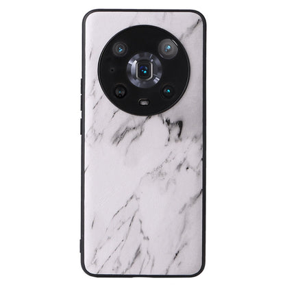 For Honor Magic4 Pro Anti-scratch Phone Case Textured PU Leather Coated TPU +PC Hybrid Protective Cover