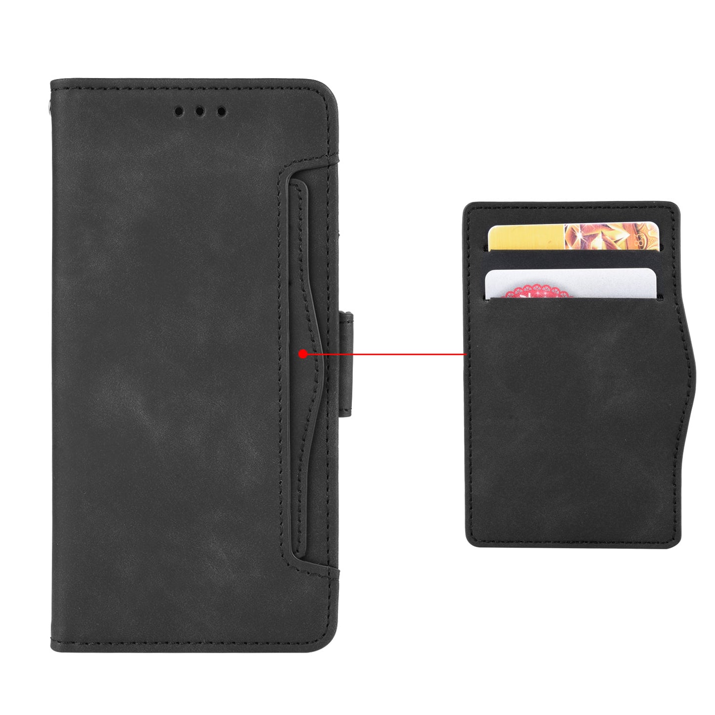 Multi-slot Leather Case Wallet Stand Shell Protector for Motorola Moto E7 Plus