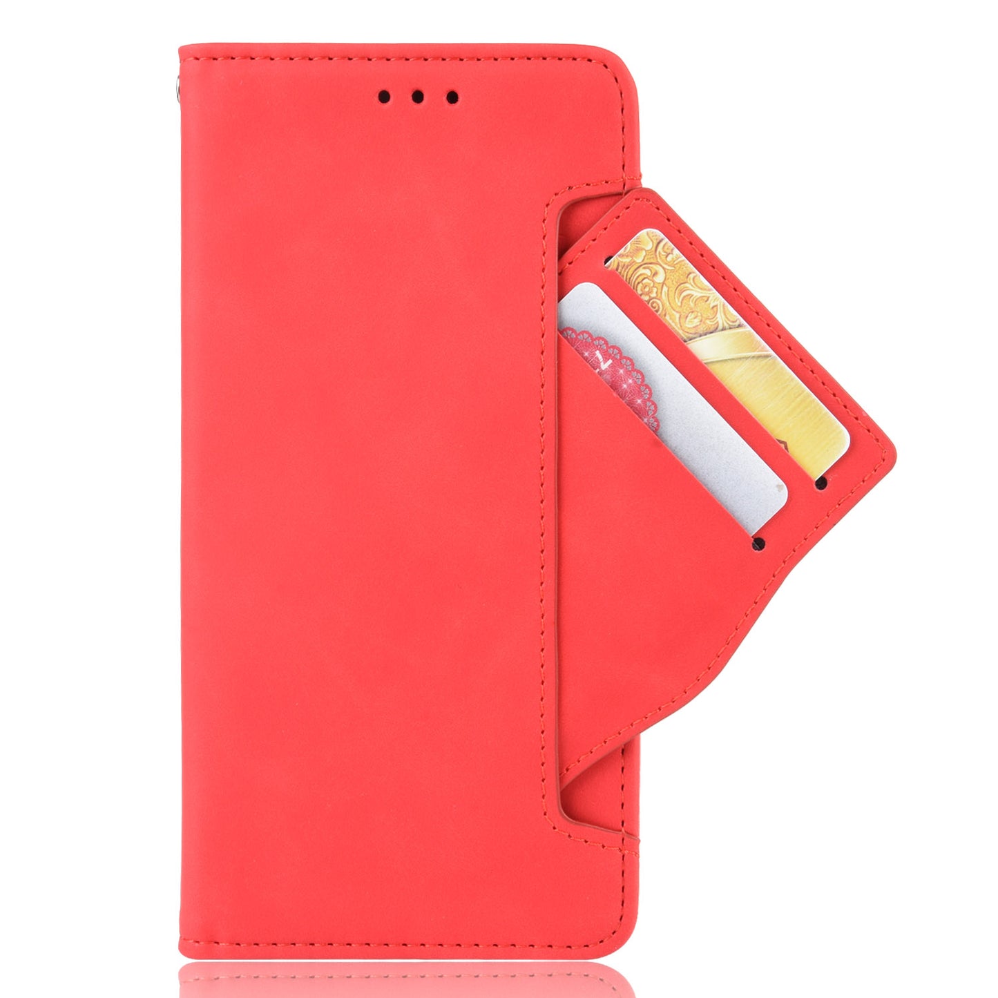 Multi-slot Leather Case Wallet Stand Shell Protector for Motorola Moto E7 Plus