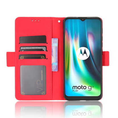 Multi-slot Leather Case Wallet Stand Shell Protector for Motorola Moto E7 Plus