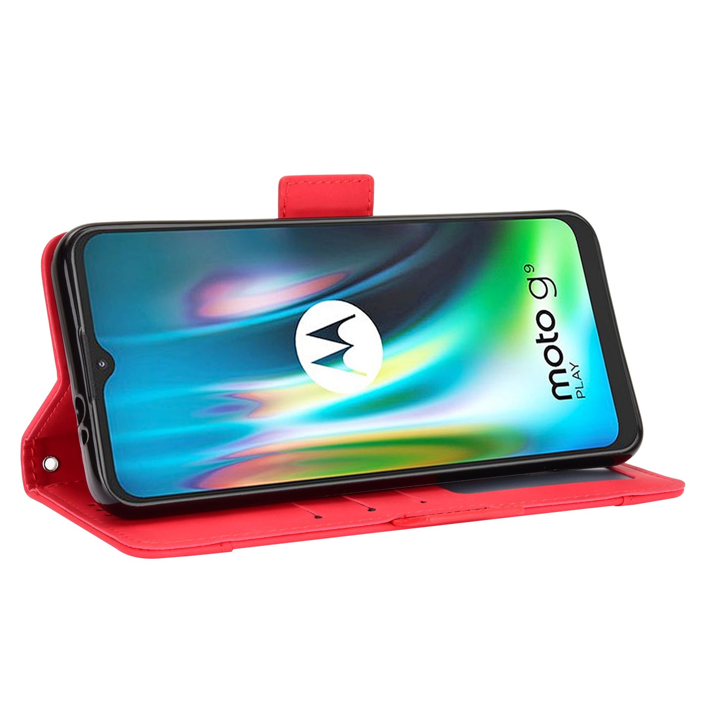 Multi-slot Leather Case Wallet Stand Shell Protector for Motorola Moto E7 Plus