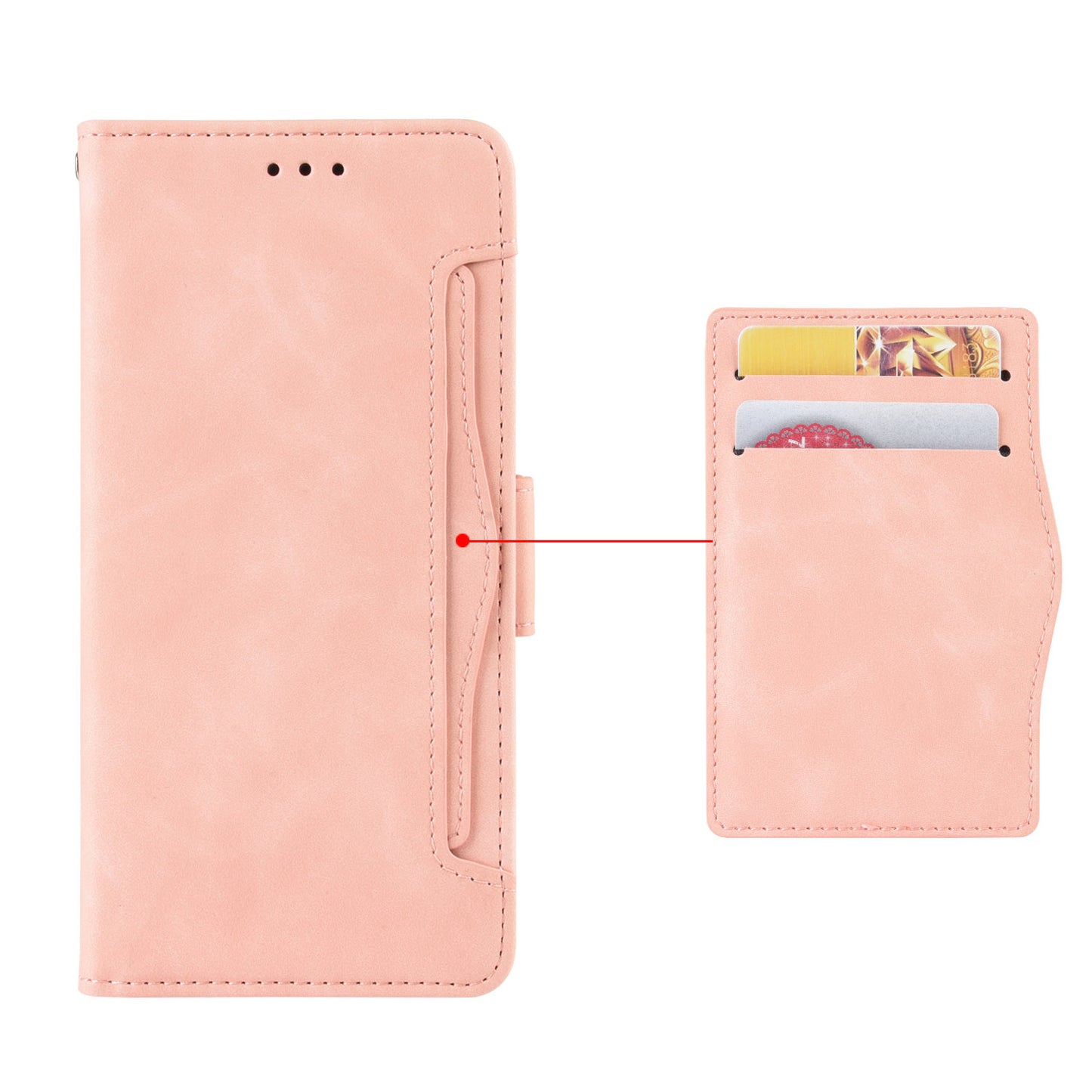 Multi-slot Leather Case Wallet Stand Shell Protector for Motorola Moto E7 Plus