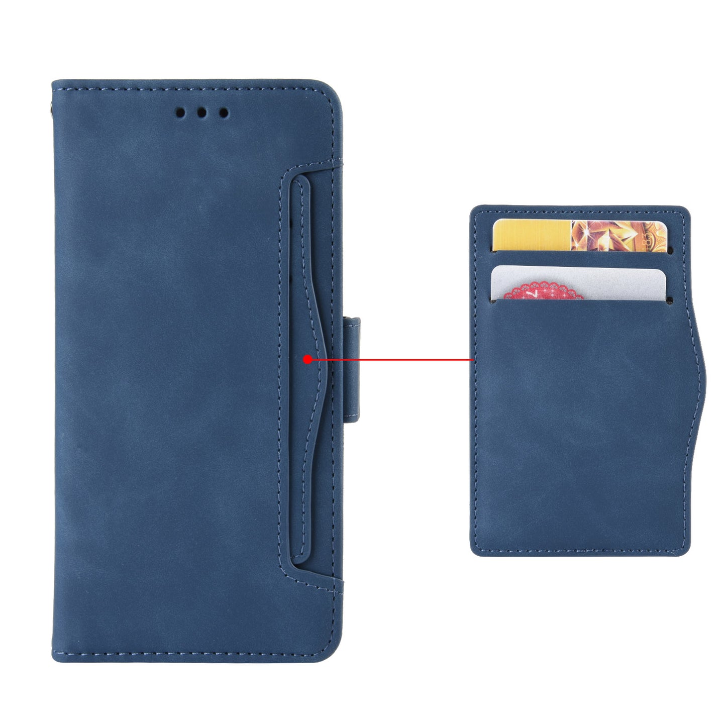 Multi-slot Leather Case Wallet Stand Shell Protector for Motorola Moto E7 Plus