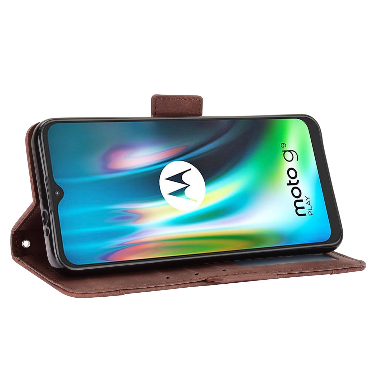 Multi-slot Leather Case Wallet Stand Shell Protector for Motorola Moto E7 Plus