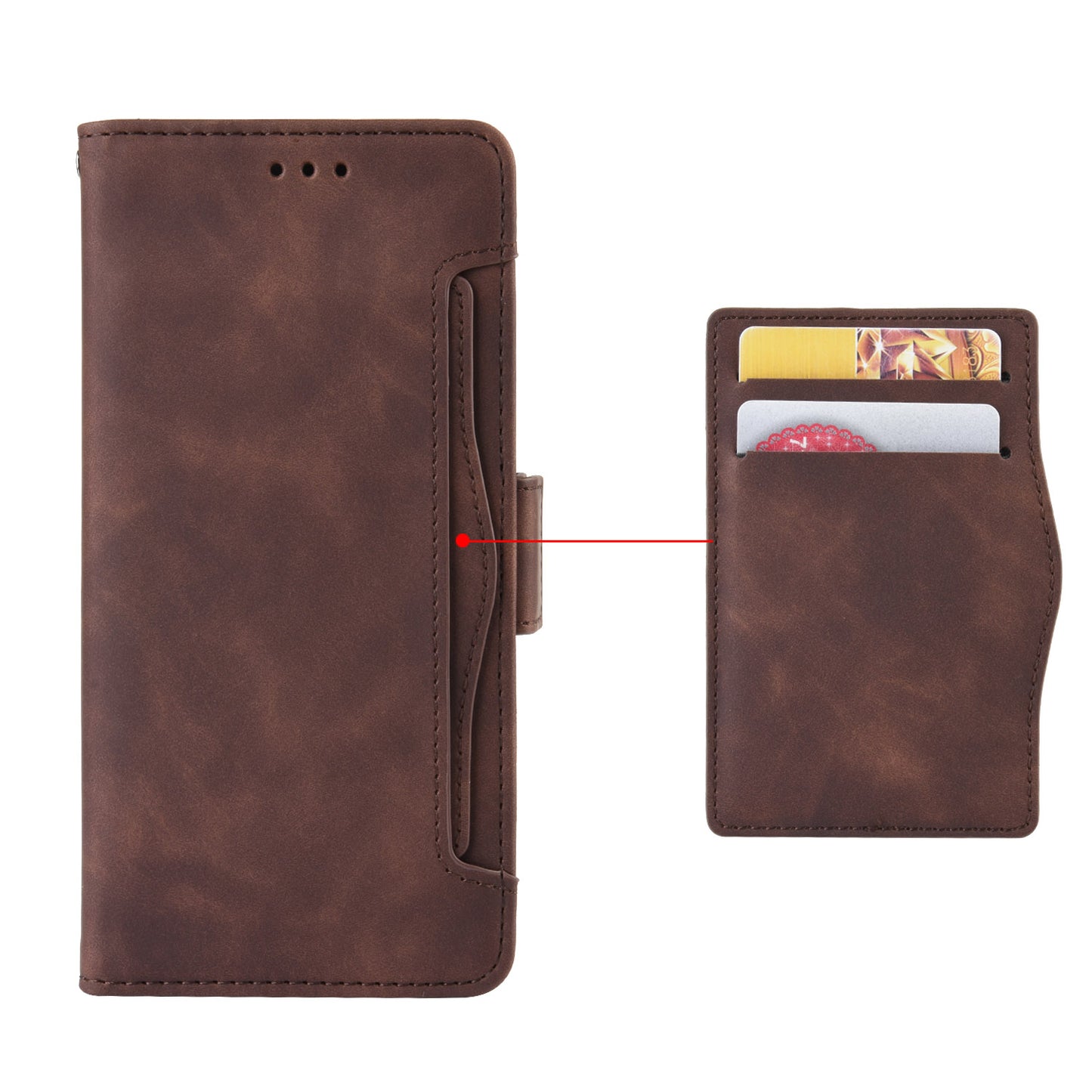 Multi-slot Leather Case Wallet Stand Shell Protector for Motorola Moto E7 Plus