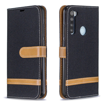 Assorted Color Jeans Cloth Leather Wallet Shell for Xiaomi Redmi Note 8