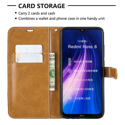 Assorted Color Jeans Cloth Leather Wallet Shell for Xiaomi Redmi Note 8
