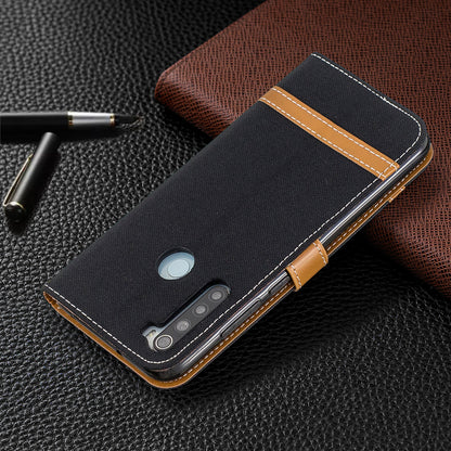 Assorted Color Jeans Cloth Leather Wallet Shell for Xiaomi Redmi Note 8