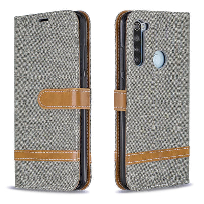 Assorted Color Jeans Cloth Leather Wallet Shell for Xiaomi Redmi Note 8