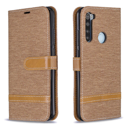 Assorted Color Jeans Cloth Leather Wallet Shell for Xiaomi Redmi Note 8