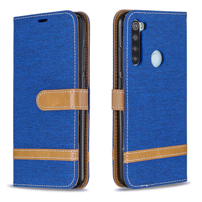 Assorted Color Jeans Cloth Leather Wallet Shell for Xiaomi Redmi Note 8