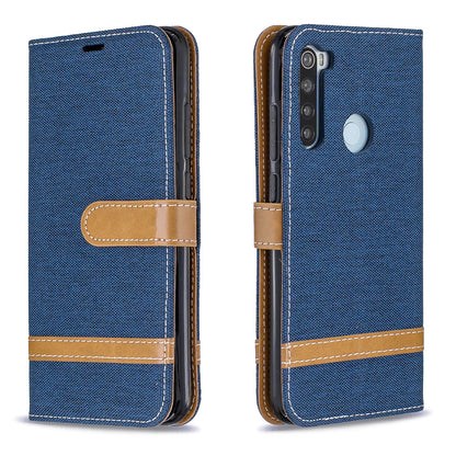 Assorted Color Jeans Cloth Leather Wallet Shell for Xiaomi Redmi Note 8