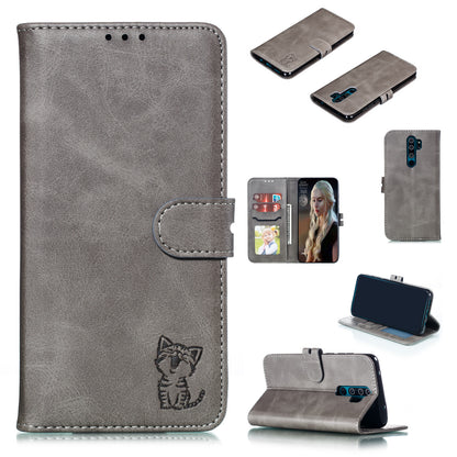 Imprinted Cat Pattern Leather Wallet Stand Case for Xiaomi Redmi Note 8 Pro