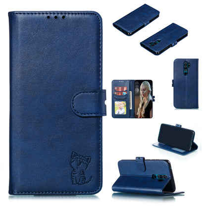 Imprinted Cat Pattern Leather Wallet Stand Case for Xiaomi Redmi Note 8 Pro