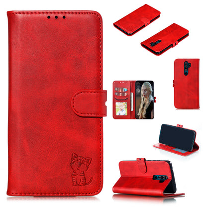 Imprinted Cat Pattern Leather Wallet Stand Case for Xiaomi Redmi Note 8 Pro
