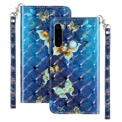 Light Spot Decor Pattern Printing Shell Wallet Stand Leather Cover for Xiaomi Redmi Note 8T
