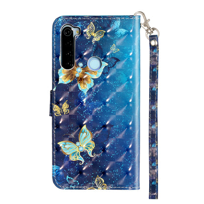 Light Spot Decor Pattern Printing Shell Wallet Stand Leather Cover for Xiaomi Redmi Note 8T
