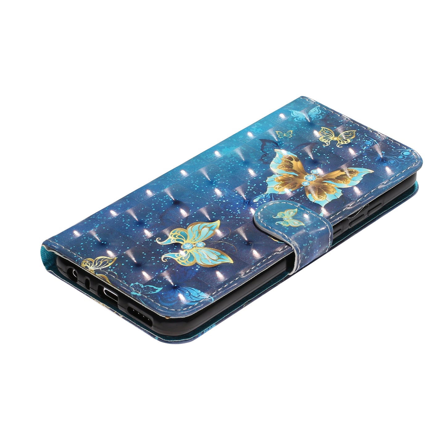 Light Spot Decor Pattern Printing Shell Wallet Stand Leather Cover for Xiaomi Redmi Note 8T