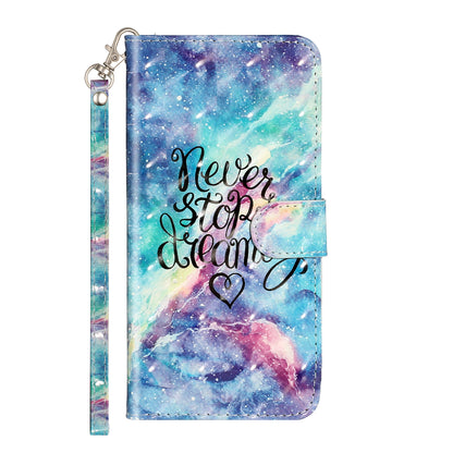 Light Spot Decor Pattern Printing Shell Wallet Stand Leather Cover for Xiaomi Redmi Note 8T