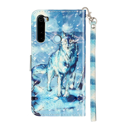 Light Spot Decor Pattern Printing Shell Wallet Stand Leather Cover for Xiaomi Redmi Note 8T