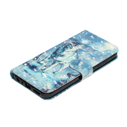 Light Spot Decor Pattern Printing Shell Wallet Stand Leather Cover for Xiaomi Redmi Note 8T