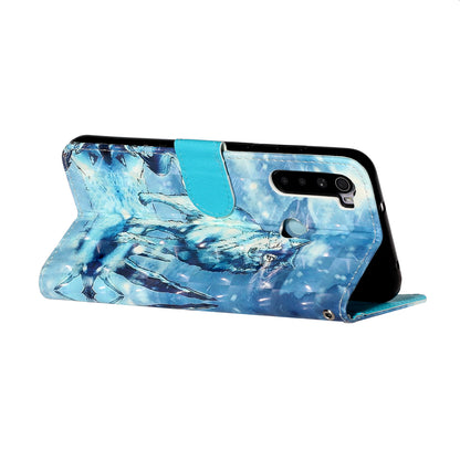 Light Spot Decor Pattern Printing Shell Wallet Stand Leather Cover for Xiaomi Redmi Note 8T