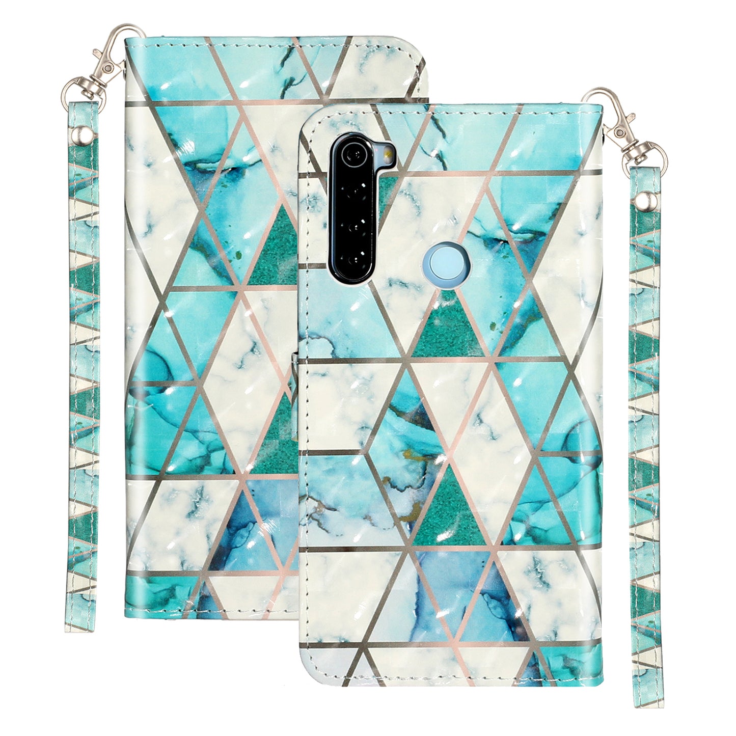 Light Spot Decor Pattern Printing Shell Wallet Stand Leather Cover for Xiaomi Redmi Note 8T