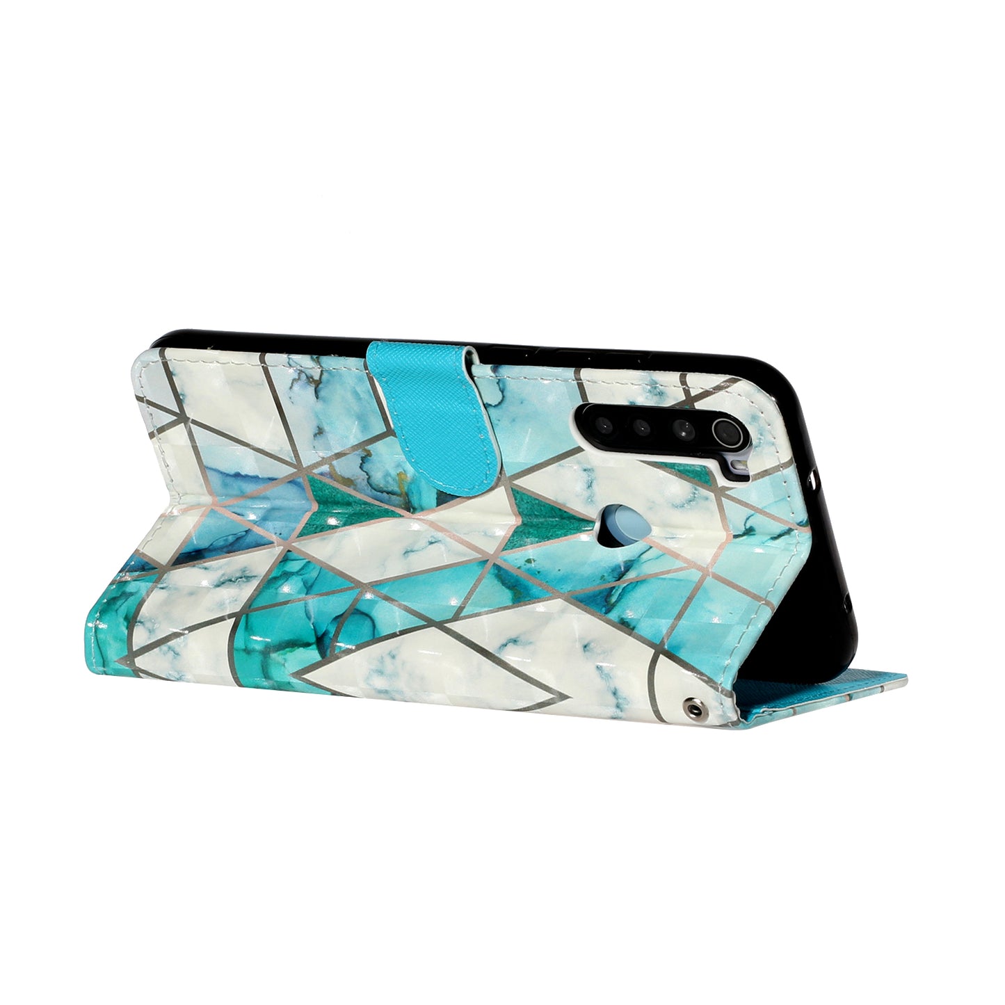 Light Spot Decor Pattern Printing Shell Wallet Stand Leather Cover for Xiaomi Redmi Note 8T