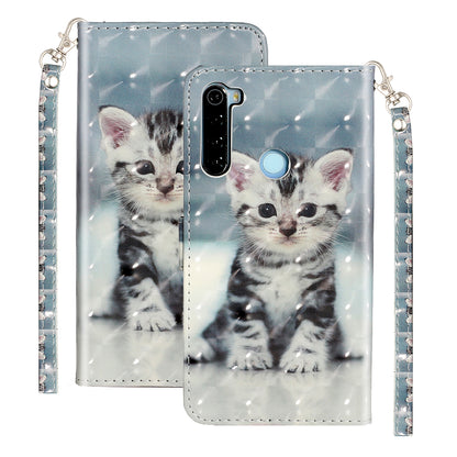 Light Spot Decor Pattern Printing Shell Wallet Stand Leather Cover for Xiaomi Redmi Note 8T