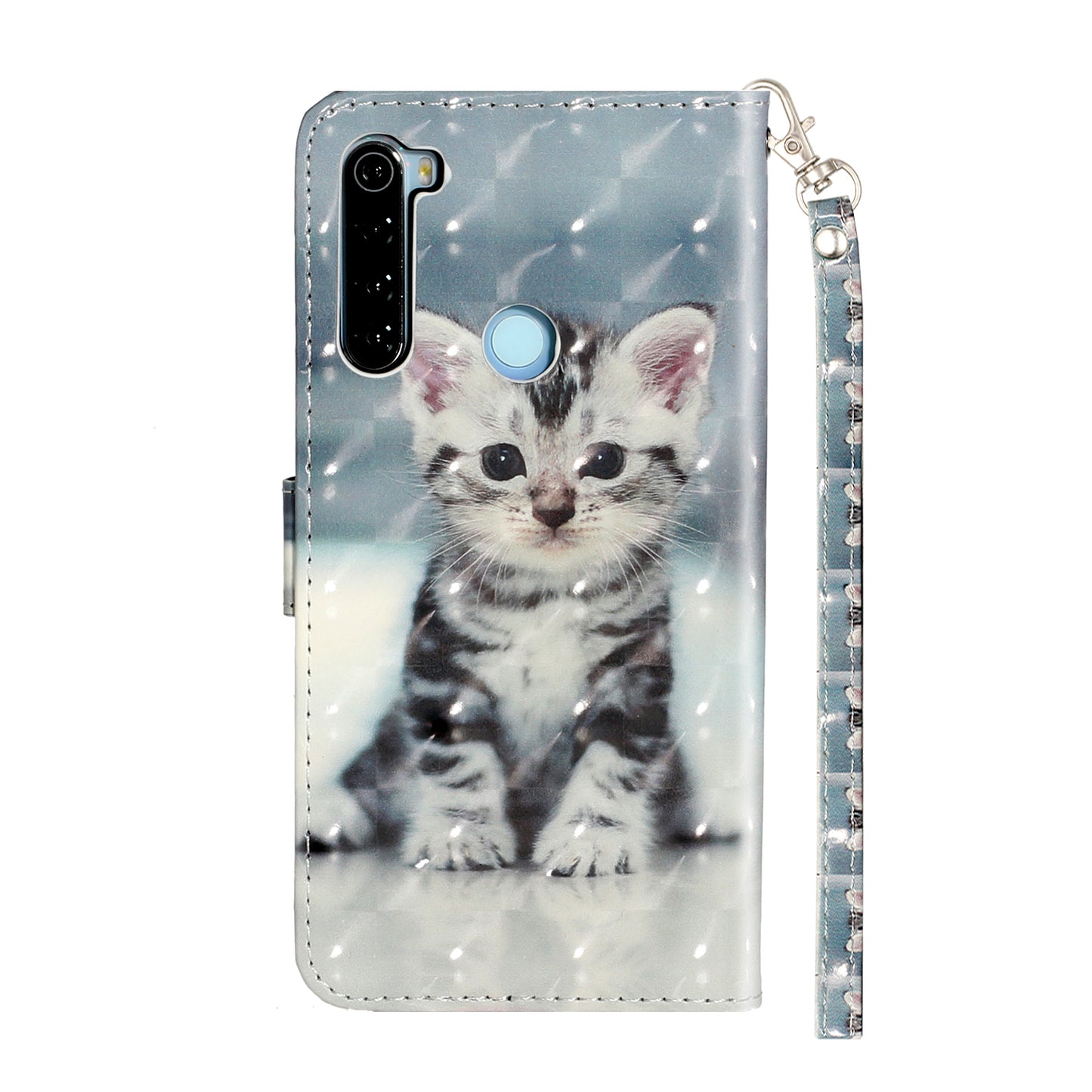 Light Spot Decor Pattern Printing Shell Wallet Stand Leather Cover for Xiaomi Redmi Note 8T