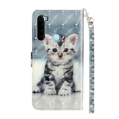 Light Spot Decor Pattern Printing Shell Wallet Stand Leather Cover for Xiaomi Redmi Note 8T