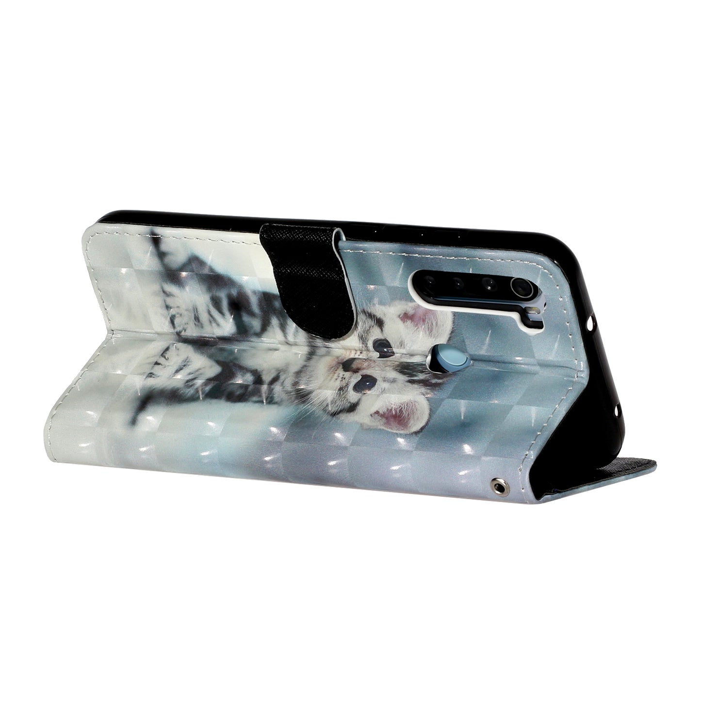 Light Spot Decor Pattern Printing Shell Wallet Stand Leather Cover for Xiaomi Redmi Note 8T