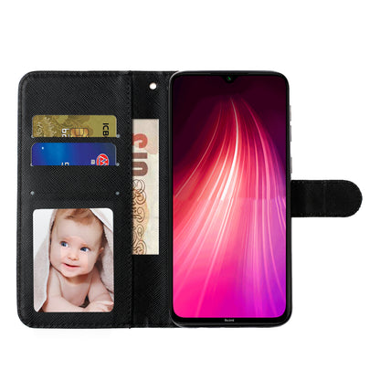 Light Spot Decor Pattern Printing Shell Wallet Stand Leather Cover for Xiaomi Redmi Note 8T