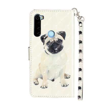 Light Spot Decor Pattern Printing Shell Wallet Stand Leather Cover for Xiaomi Redmi Note 8T