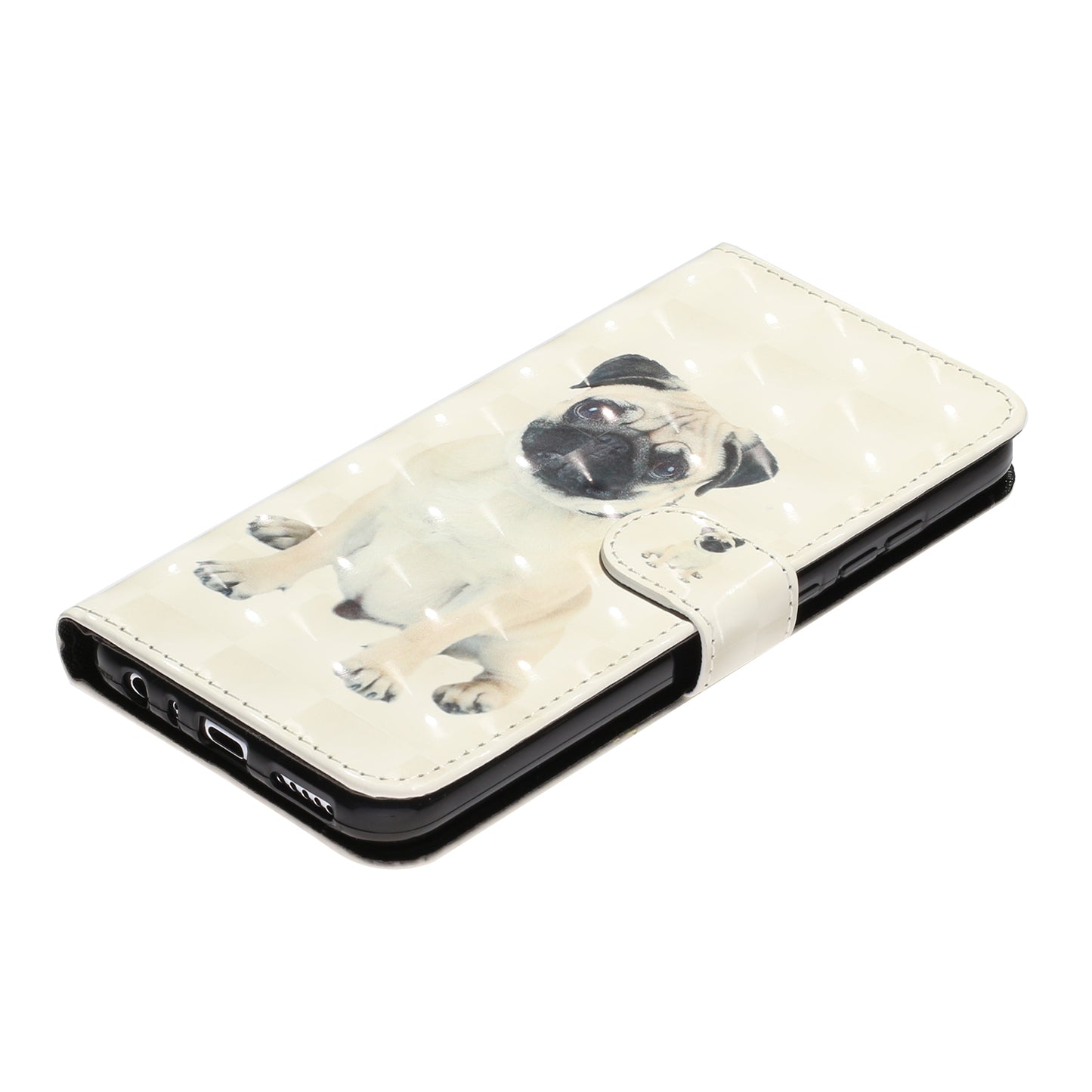 Light Spot Decor Pattern Printing Shell Wallet Stand Leather Cover for Xiaomi Redmi Note 8T