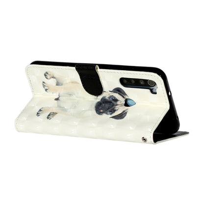 Light Spot Decor Pattern Printing Shell Wallet Stand Leather Cover for Xiaomi Redmi Note 8T