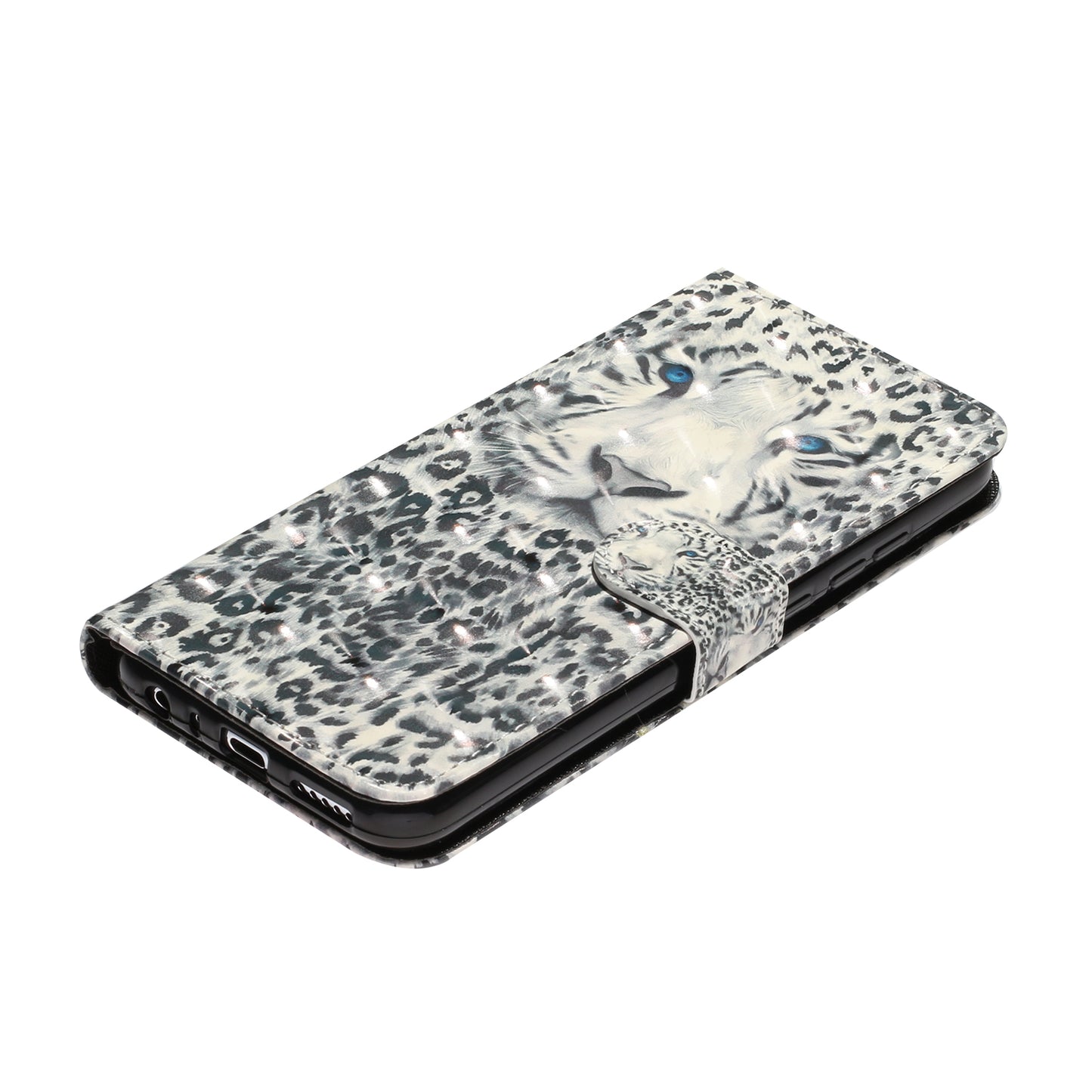 Light Spot Decor Pattern Printing Shell Wallet Stand Leather Cover for Xiaomi Redmi Note 8T